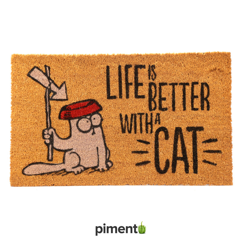 Tapete de Entrada "Life Is Better With a Cat Simon's"