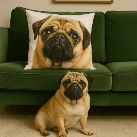 Almofada Woof Bulldog Francês - 50x50 cm, Material Poliéster, Design Adorável de Bulldog, Perfeita para Sala ou Quarto, Confortável e Decorativa, Ideal para Amantes de Cães, Ótima Opção de Presente, Durável e Fácil de Limpar, Produto de Qualidade