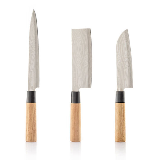 Conjunto de 3 facas Japonesas c/ Estojo de Transporte Grey