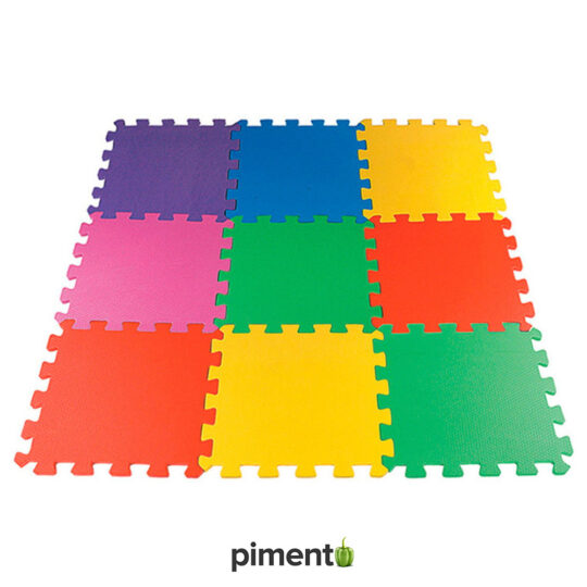 Tapete Puzzle colorido para Crianças - 9 peças - Espuma EVA