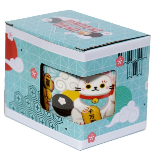 Caneca de Porcelana - Maneki Neko - Gato da Sorte