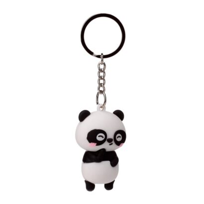 Porta-Chaves PVC 3D Panda - 5x4 cm, Design Adorável e Detalhado, Feito de PVC e Metal (Aço Inoxidável), Perfeito para Chaves e Acessórios, Ótima Prenda para Amantes de Pandas
