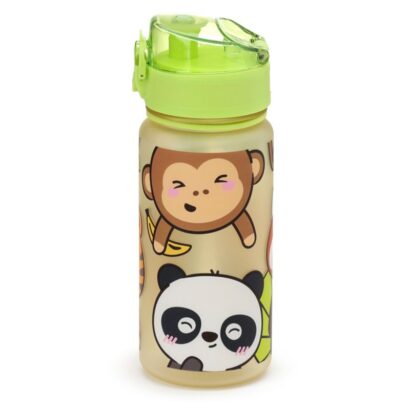 Garrafa Infantil Inquebrável 350 ml – Adoramals Animais Selvagens, Com Infusor, Tampa de Botão de Pressão, Indicado para crianças