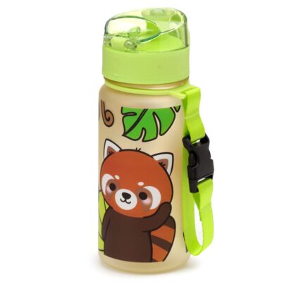 Garrafa Infantil Inquebrável 350 ml – Adoramals Animais Selvagens, Com Infusor, Tampa de Botão de Pressão, Indicado para crianças