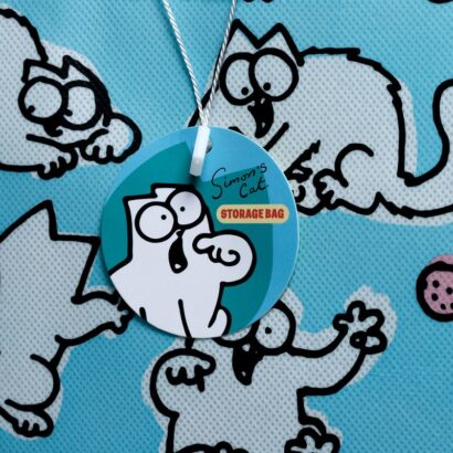 Saco de Arrumação – Simon’s Cat Blue 48x54x28cm – Padrão Elegante, Ideal para Roupas, Brinquedos, Roupa de Capa, Edredon e Acessórios, Dobrável e Portátil, Fácil de Limpar, Organizador Versátil, Lavandaria, Material Resistente, Design Compacto e Prático para qualquer espaço