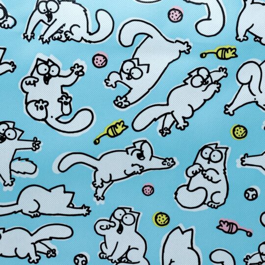 Saco de Arrumação – Simon’s Cat Blue 48x54x28cm – Padrão Elegante, Ideal para Roupas, Brinquedos, Roupa de Capa, Edredon e Acessórios, Dobrável e Portátil, Fácil de Limpar, Organizador Versátil, Lavandaria, Material Resistente, Design Compacto e Prático para qualquer espaço