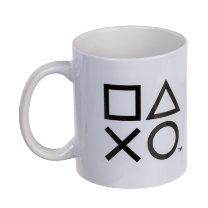 Caneca Playstation com Símbolos, 325 ml, 10 cm – Prenda Ideal para Fãs de Gaming, Videojogos, Gamers