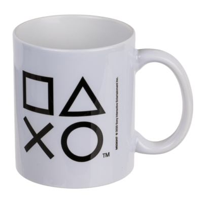 Caneca Playstation com Símbolos, 325 ml, 10 cm – Prenda Ideal para Fãs de Gaming, Videojogos, Gamers