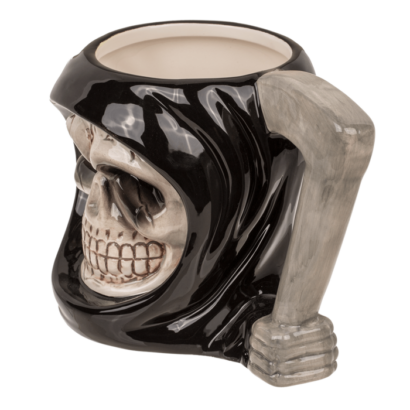 Caneca 3D com Rosto de Ceifeiro, 16,5 x 11 cm – Prenda Macabra e Incrível para Fãs de Horror