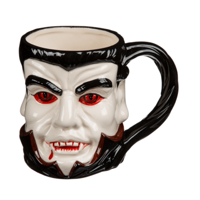 Caneca 3D com Rosto de Vampiro, 15 x 11,5 cm – Prenda Assustadora e Divertida para Fãs de Terror