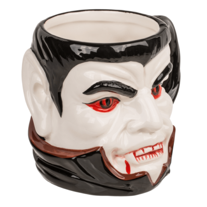 Caneca 3D com Rosto de Vampiro, 15 x 11,5 cm – Prenda Assustadora e Divertida para Fãs de Terror