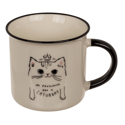 Caneca em New Bone China com Gatos Divertidos e Fofinhos, 250 ml, 9 x 8,5 cm – Prenda Fofa e Elegante para amantes de felinos