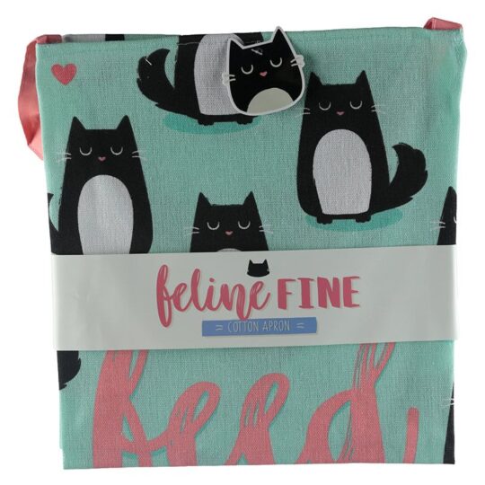 Avental Cozinha Feline Fine – Design Divertido com Gato Feline Fine, Ideal para Cozinhar com Estilo, 100% Algodão, Dimensões: 72×80 cm, Perfeito para Amantes de Gatos, Ótima Prenda para Qualquer Ocasião