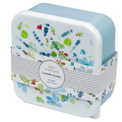 Conjunto de 3 Marmitas – Julie Dodsworth Azul Botanical – Design Floral Elegante, Tamanhos: Pequena (350ml), Média (550ml), Grande (800ml), Material Polipropileno sem BPA, Não Apto para Micro-ondas e Máquina de Lavar Loiça, Ideal para Lanches e Snacks, Ótima Prenda para Amantes de Flores