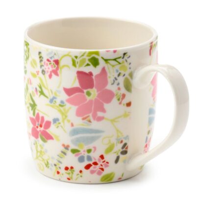 Caneca de Porcelana Julie Dodsworth Cor-de-rosa Botanical, 300ml – Design Floral Elegante, Feita de Porcelana de Alta Qualidade, Apta para Micro-ondas e Máquina de Lavar Loiça, Ideal para Café e Chá, Ótima Prenda para Amantes de Flores e Natureza