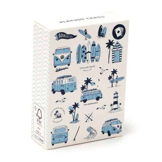 Cartas de Jogo Volkswagen VW Camper Bus Explore – Baralho com 52 Cartas + 2 Jokers, Design Inspirado no Clássico Volkswagen, Feito de Cartão e Papel, Ótima Prenda para Fãs de Carros e Aventureiros