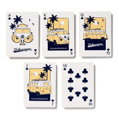 Cartas de Jogo Volkswagen VW Camper Bus Explore – Baralho com 52 Cartas + 2 Jokers, Design Inspirado no Clássico Volkswagen, Feito de Cartão e Papel, Ótima Prenda para Fãs de Carros e Aventureiros