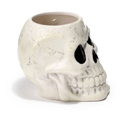 Vaso de Cerâmica em Forma de Caveira para Plantas, 10 cm de Altura, Feito em Cerâmica de Grés – Decoração Criativa para Casa ou Escritório, Ideal para Suculentas e Pequenas Plantas