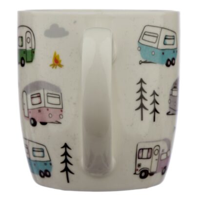 Caneca Caravana – 300ml, Porcelana, Design de Autocaravana, Apta para Micro-ondas e Máquina de Lavar Loiça, Ideal para Amantes Caravanas, Ótima Prenda