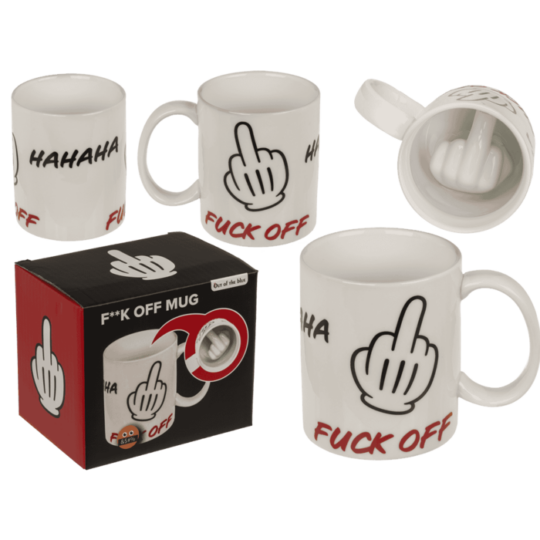 Caneca ‘Fuck Off’ em Cerâmica – Design Divertido e Irreverente, Capacidade de 250 ml, Dimensões Aproximadas: 8 × 10 cm, Perfeita para Café ou Chá, Inclui Embalagem de Oferta, Ótima Prenda para Quem Adora Humor Sarcástico