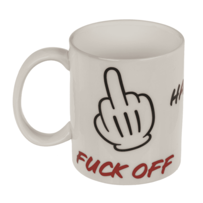 Caneca ‘Fuck Off’ em Cerâmica – Design Divertido e Irreverente, Capacidade de 250 ml, Dimensões Aproximadas: 8 × 10 cm, Perfeita para Café ou Chá, Inclui Embalagem de Oferta, Ótima Prenda para Quem Adora Humor Sarcástico