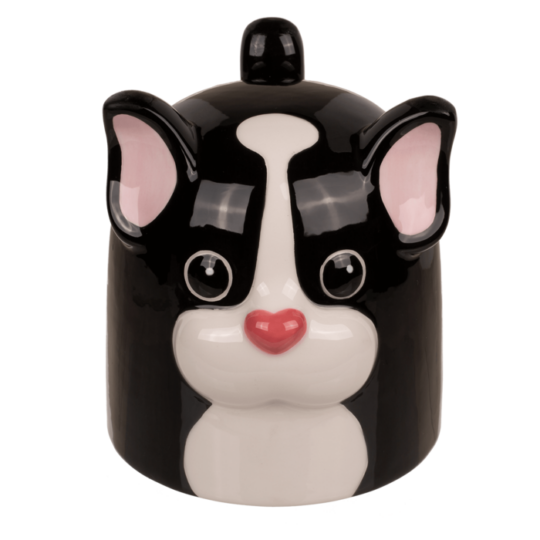 Caneca Cerâmica 2 em 1 - Bulldog – Design Criativo e Divertido, Capacidade de 500 ml, Dimensões Aproximadas: 12 × 14 cm, Ideal para Café, Chá ou Chocolate Quente, Perfeita para Amantes de Cães e Presentes Originais