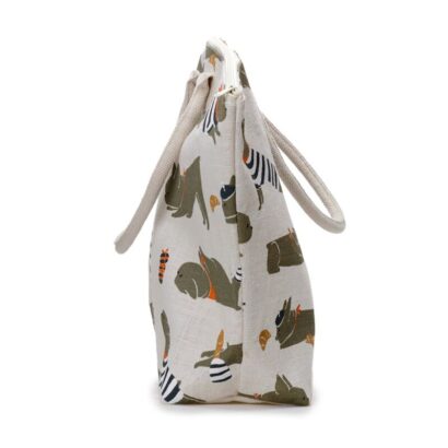 Saco de Praia em Juta – Bulldog Francês – Ecológico, Reutilizável e Espaçoso, Dimensões: 41 × 53 × 15 cm, Ideal para Compras, Praia ou Uso Diário, Design Charmoso para Amantes de Cães