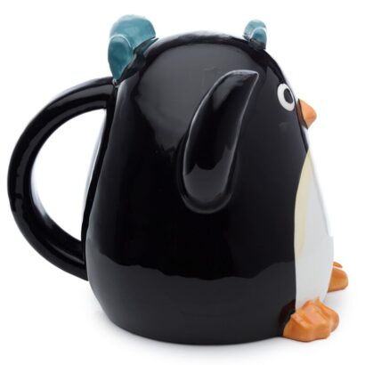 Caneca 2 em 1 Invertida em Cerâmica – Pinguim – Design Divertido e Criativo, Capacidade de 500 ml, Fabricada em Dolomita Cerâmica, Não Apta para Micro-ondas ou Máquina de Lavar Loiça, Perfeita para Presentear