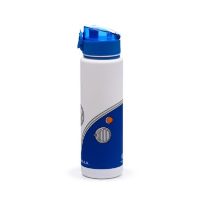 Garrafa Reutilizável Antiquebra com Topo Pop – Volkswagen VW T1 Camper Bus Azul – Capacidade de 600 ml, Livre de BPA, Ideal para Bebidas Frias, Design Oficial, Vedação em Silicone, Dimensões: 24 × 6,5 × 6,5 cm