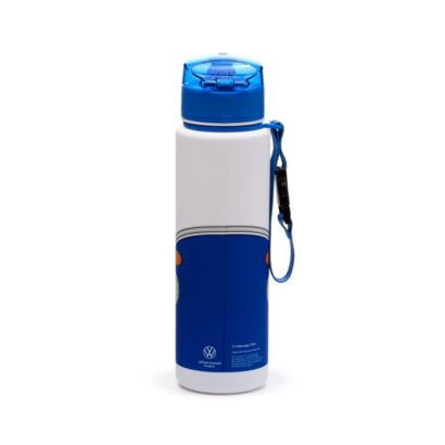 Garrafa Reutilizável Antiquebra com Topo Pop – Volkswagen VW T1 Camper Bus Azul – Capacidade de 600 ml, Livre de BPA, Ideal para Bebidas Frias, Design Oficial, Vedação em Silicone, Dimensões: 24 × 6,5 × 6,5 cm