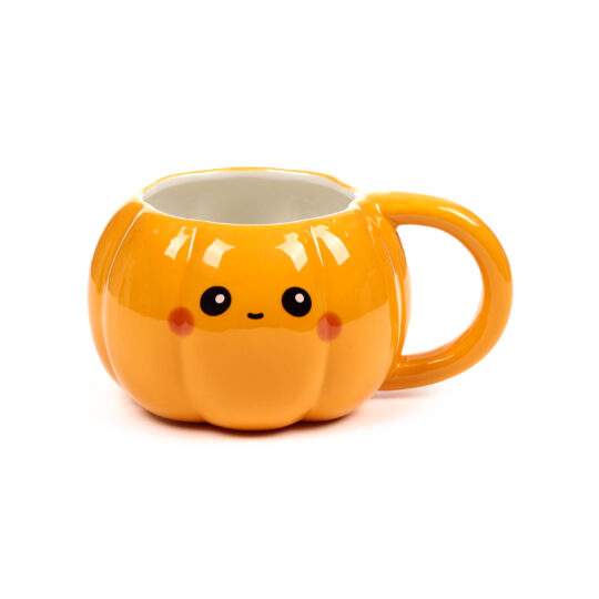 Caneca de Cerâmica em Forma de Abóbora – Foodiemals – Design Criativo e Temático, Ideal para Café, Chá ou Chocolate Quente, Perfeita para Halloween e Presentes Originais