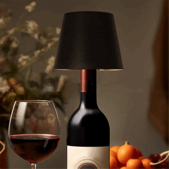 Candeeiro LED de Garrafa Recarregável – Lâmpada de Mesa Portátil com Sensor Touch, 3 Intensidades de Luz, Mudança de Cor, Autonomia até 13h, Compatível com Gargalos até 3 cm