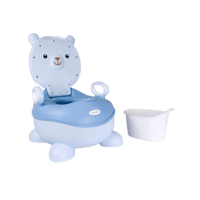 Cadeirinha de Bacio para Crianças – Design Adorável com Ursinho, Assento Acolchoado Ergonómico, Encosto Alto e Apoios de Braço, Taça Removível para Limpeza Fácil, Base Antiderrapante, Portátil e Leve