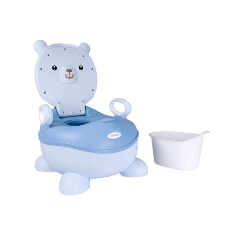 Cadeirinha de Bacio para Crianças – Design Adorável com Ursinho, Assento Acolchoado Ergonómico, Encosto Alto e Apoios de Braço, Taça Removível para Limpeza Fácil, Base Antiderrapante, Portátil e Leve
