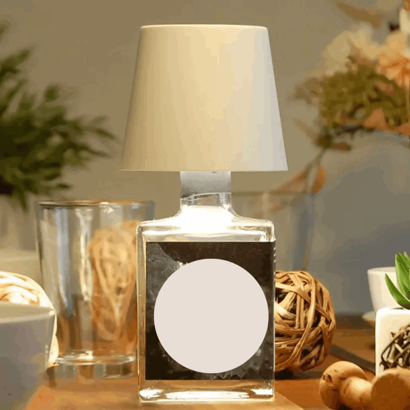 Candeeiro LED de Garrafa Recarregável – Lâmpada de Mesa Portátil com Sensor Touch, 3 Intensidades de Luz, Mudança de Cor, Autonomia até 13h, Compatível com Gargalos até 3 cm