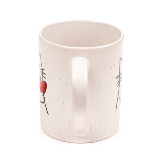 Caneca de Grés Amor de Gatinho – Caneca de Cerâmica 350 ml, Apta para Micro-ondas e Máquina de Lavar Loiça, Design Fofo de Gato