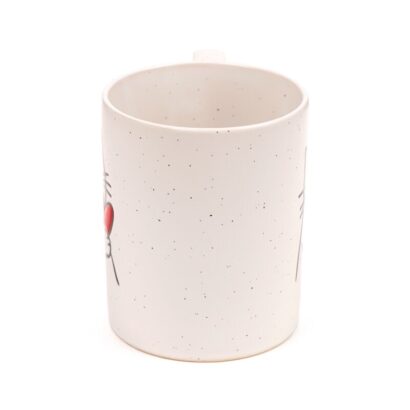 Caneca de Grés Amor de Gatinho – Caneca de Cerâmica 350 ml, Apta para Micro-ondas e Máquina de Lavar Loiça, Design Fofo de Gato