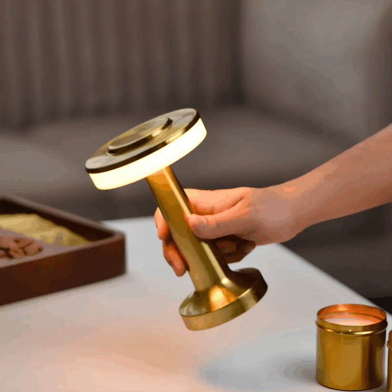 Candeeiro LED de Mesa Recarregável USB – Lâmpada Touch com 3 Intensidades de Luz, Mudança de Cor, Autonomia até 5h, Base Antiderrapante e Design Moderno
