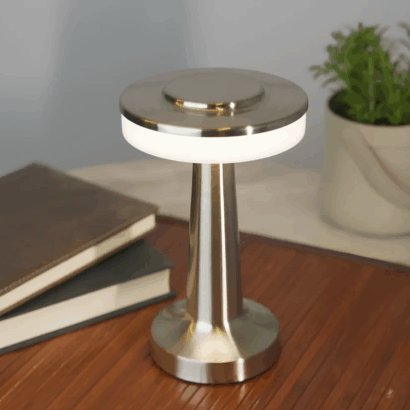 Candeeiro LED de Mesa Recarregável USB – Lâmpada Touch com 3 Intensidades de Luz, Mudança de Cor, Autonomia até 5h, Base Antiderrapante e Design Moderno